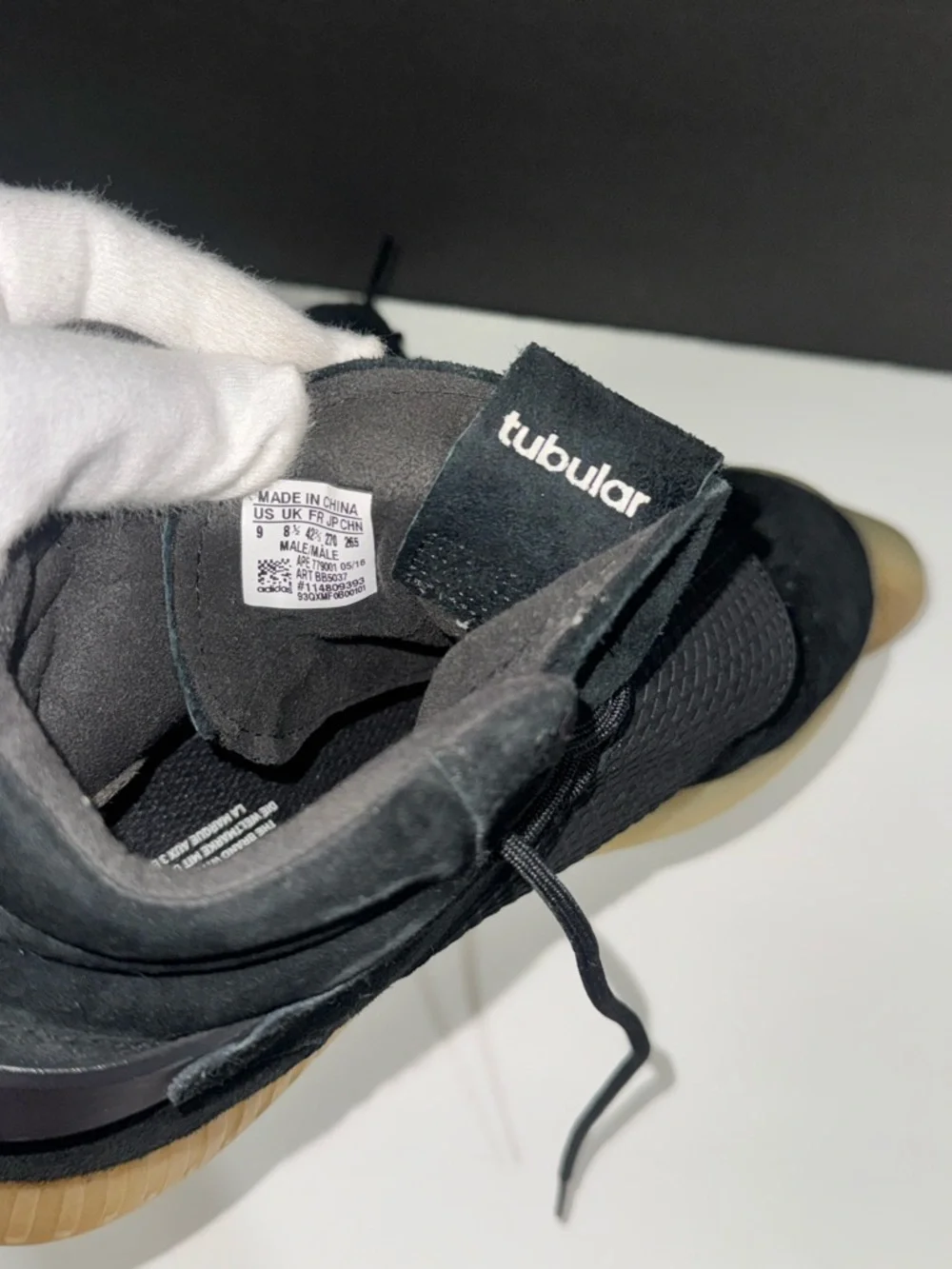 Adidas Tubular I Men’s I Invader Strap I Blk-Suede High-Top Sneakers w/ Gum Sole